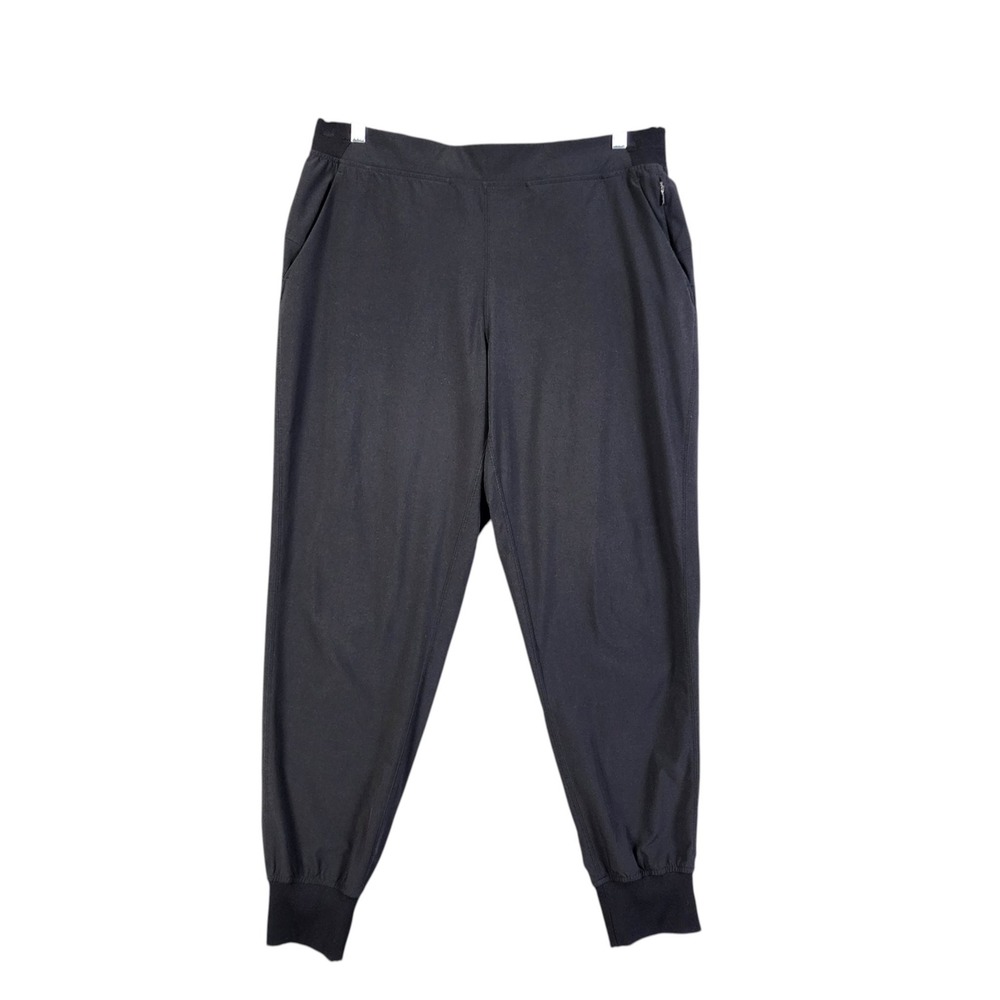 Lululemon Womens Black Joggers Size 12 High Rise Pants Pull On Ribbed Cuffs